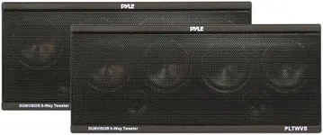 Pyle 6 Way Car Stereo Speaker-Dual 200 Watt High Powered Loud Sound Speakers System with 60mm Piezo Midrange,40mm Audio Tweeter,4 Ohm,2.5 kHz-20 kHz-Wire,Sun Visor Mount Strap-Pyle PLTWVS(Pair),Black