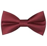 Mini Mart Online Limited Boys Kids Plain Basic Back Burgundy Dickie Bow Tie