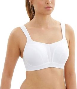 Panache Women's High Impact Underwire Sports Bra | White 28F | Max Support, Moisture Wicking, Heavy Duty Sports Bra for Women