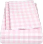 1500 Supreme Kids Bed Sheet Collection - Fun Colorful and Comfortable Boys and Girls Toddler Sheet Sets - Deep Pocket Wrinkle Free Soft and Cozy Bedding - Full, Pink Gingham