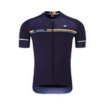 Santic Cycling Jerseys for Mens Cycling Jersey Short Sleeves Cycling Tops Bike Jersey Stretchable with Pockets Navy EU M