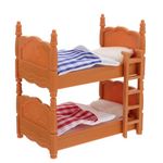 ifundom Doll Bunk Bed 1:12 Dollhouse Wooden Bunk Bed Dollhouse Furniture Miniature Mini Bunk Bed Wooden Dolls House Furniture Children Bedroom Model Toys for Doll House Decor Bedroom Set Play Toy