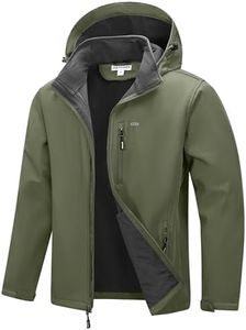 33,000ft Men's Softshell Jacket with Hood Fleece Lined Windbreaker Lightweight Waterproof Jackets for Hiking