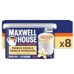 Maxwell House Café French Vanilla Flavoured Instant Coffee Beverage Mix, 8 ct Case, 240 g Canisters
