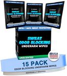 Armoray Dry At Last Underarm Deodorant Wipes Individually Wrapped - Anti Perspirant & Anti Sweat Wipes for Hyperhidrosis Treatment - Armpit Sweat Blocker - Deodorant Wipes for Women & Men, 15 Count