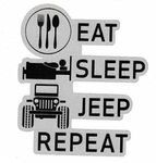 Automotive Exterior Styling Decals Stickers Emblems for Cars Bikes Jeeps suvs (Eat Sleep Jeep Repeat Sticker)