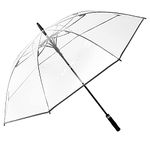 G4Free 62 inch Clear Large Umbrella Transparent Stick Umbrella Auto Open rain Waterproof Windproof Umbrellas for Adult Women Men