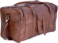 Znt Bags Leather Duffel Bag Travel Handmade Duffle Unisex - Vintage Weekender Stylish Shoulder Luggage Bags for Gym Sports Cabin Bag for Men and Women (24 Inches)