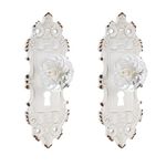 SOFFEE DESIGN 2pcs Vintage Cabinet Pull Drawer Knob, Distressed Closet Handle with Clear Crystal, Antique Door Knob with Mounting Screws for Cupboard, Kitchen Furniture - White