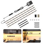 WOBANE Under Cabinet Lighting Kit,Black LED Strip Lights Bar,Under Counter Lights for Kitchen,Cupboard,Desk,Monitor Back,Shelf,6.6 Feet Tape Light Set,ETL Listed,120 LEDs,1200lm,2700K WarmWhite