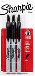 Sharpie® Retractable Permanent Markers, Fine Point, Black, Pack of 3 Markers