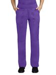 Healing Hands Womens Scrubs Pants 5 Pocket Purple Label 9133 Cargo Tori Women Yoga Pant Lightweight Soft Fabric, True Grape, X-L Tall