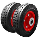 2x 6 inch Sack Truck Wheels 152mm Solid Heavy Duty Tyre Puncture Proof Tyre Sack Truck Cart Trolley Wheel with 16mm Bore Roller Bearings 6x2