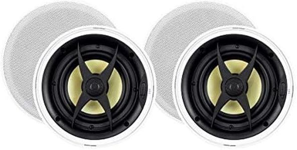 Monoprice 2 Way in-Ceiling Speakers - 6.5 Inch (Pair) with Aramid Fiber and Titanium Silk Drivers - Caliber Slim Series