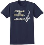 MusicaliTee Saxophone Sax Alto Perfectly Earlier - Navy Blue Unisex T Shirt Chest 42 Large