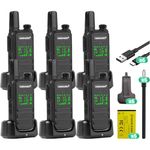 TDRADIO TD-M11 IP67 Waterproof Walkie Talkies For Adults, Rechargeable Long Range Walkie Talkies, PMR446 2 Way Radio, NOAA Weather Two Way Radio For Security, Outdoor (6 Pack)