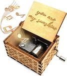 CAMKONG Laser Engraved Vintage Wooden Hand Crank Music Box, You are my Sunshine, Birthday, Christmas, Valentine's Day gift and also the best gift for friends and family.(Classic)