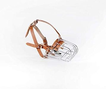L&J Pets Uk Strong Metal Wire Basket Dog Muzzle for Spaniel and other (3, 3+ and 3X) (Brown leather/Silver basket, 3)