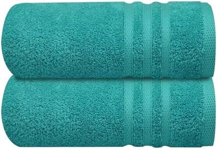 Infinitee Xclusives 2 Pack Premium Turkish Bath Towels Set, 100% Cotton (27x54 Inches) Lightweight and Highly Absorbent, Quick Drying Large Bath Towels, Perfect for Hotel, Spa and Bathroom (Teal)