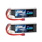 Zeee 3S Lipo Battery 11.1V 2200mAh 35C Soft Case Battery with Deans Connector for RC Airplane RC Helicopter RC Car RC Truck RC Boat UAV Drone FPV(2 Pack)