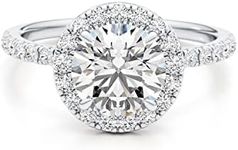 GLAM AND GEMS 1/2 Carat Lab Grown Diamond and 2 Carat Moissanite Engagement Ring for Women in 14k White/Yellow/Rose Gold (D-E, VS, cttw) Wedding Ring Size 5.5 to 8 (10), 8.5, Metal, Created Moissanite