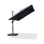 PURPLE LEAF 8' x 11' Patio Cantilever Umbrella, Aluminum Offset Umbrella with 360-degree Rotation, Grey, Water-Resistant, Polyester