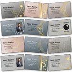 Premium Luxury Printed Business Cards. Many Geometric and Classic Designs. Personalise Your own Business Cards Instantly - Many Templates - 350gsm Silk Board. Professional Design Service