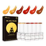 Nicedeco Fall Gel Nail Polish 6 Colors Burnt Orange Gel Polish Set Halloween Nail Art Manicure Salon DIY at Home 6x8ML-Set-23