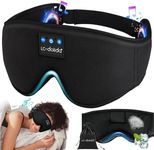 LC-dolida Bluetooth Sleep Mask Headphones for Women Men,100% Blackout 6A Ice Silk Deep Eye Mask Headphones Can Play 14 Hours,Sleep Aids for Adults Eye Covers with Travel Bag & 2 Sleep Earplugs