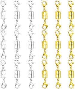 Qulltk Double Magnetic Necklace Clasps and Closures 18K Gold and Silver Bracelet Extender Jewelry Clasps Converters