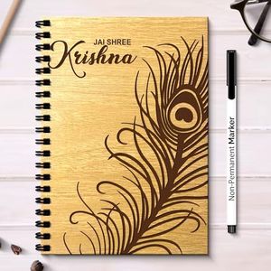 Plan To Gift A5 Reusable Diary (Wooden Engraved / 400 GSM Reusable - 100 GSM Normal Paper / 2 Reusable - 50 Normal Sheets) Notebook for Office Work Erasable Notebook With Pen