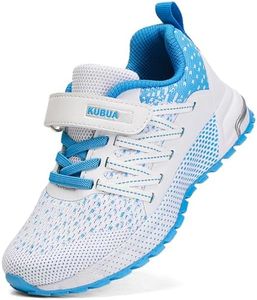 Kids Sneakers for Boys Girls Running Tennis Shoes Lightweight Breathable Sport Athletic White Blue 1 Big Kid
