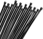 Bolt Dropper 11-Inch Black Cable Ties, 1000 Pack, 50 lbs Tensile Strength - Heavy Duty Zip Ties, Self-Locking Nylon Tie Wraps for Indoor and Outdoor Cable Management (Black)