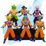 Mallexo DBZ Action Figures Set 6PCs Dragn Bal Z Toys for Kids Animee Toy Set of Size 18CM for Car Dashboard, Decoration, Cake, Office Desk & Study Table Multicolor (6PCs_B)