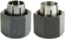 Gadgetool 2 piece Router Collet Kit 1/4" and 1/2" fits for Dewalt 326286-04, 326286-03, Bosch 2610906283, 2610906284, Hitachi 323-293, 323-421,Big Horn 19691,19693&RC025DW,RC050DW