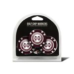 Team Golf NCAA Mississippi State Bulldogs Golf Chip Ball Markers (3 Count), Poker Chip Size with Pop Out Smaller Double-Sided Enamel Markers