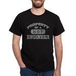 CafePress - Property of a Hot Engineer Dark T-Shirt - 100% Cotton T-Shirt Black