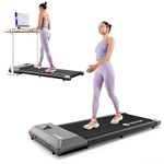 DeerRun Walking Pad Treadmill Under Desk, 2 in 1 Portable Mini Desk with 300LBs Capacity for Office Home, 2.5HP Small Lightweight Running Jogging Machine LED Display|Remote Control