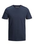 JACK & JONES Men's Regular Fit T-Shirt JJEORGANIC Basic TEE SS O-Neck NOOS Navy Blazer Large