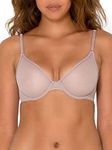 Smart & Sexy Women's Sheer Demi Underwire Bra, Bark Mesh, 36C