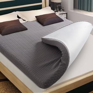 DUANDUAN Surmatelas 140 x 190 Memoire Forme - 7.5cm sur Matelas 2 Personnes 140x190,Epaisseur sur-Matelas pour Adulte Mémoire de Forme 140x190 cm avec Housse Amovible et Lavable - Gris Foncé