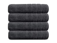 A & B TRADERS Bath Towels Set Premium Quality Ring Spun Soft Cotton Hotel Quality 70 x 137cm Quick Dry Highly Absorbent Large Bathroom Towels (Charcoal, 4)