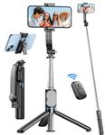 Selfie Stick for iPhone, 41'' Extendable Selfie Stick Tripod for Smartphone with Detachable Phone Holder & Wireless Remote Phone Tripod Compatible with iPhone, Samsung, Smartphone, GoPro