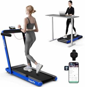 Costway 3-in-1 Folding Treadmill with Handle Bars & Smart APP, 3HP Under Desk Walking Pad Treadmill with Watch-Like Remote, LED Display, Speakers and Large Running Area, 155 kg Capacity