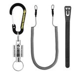 SF Strongest Magnetic Release Holder with Coiled Lanyard Carabiner- Silver