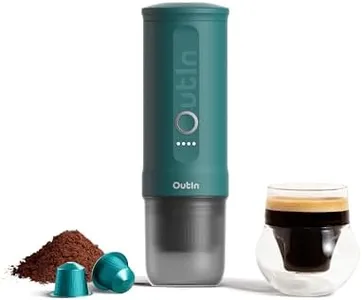 Outin Nano Portable Electric Espresso Machine with 3-4 Min Self-Heating, 20 Bar Mini Small 12V 24V Car Coffee Maker, Compatible with NS Capsule & Ground Coffee for Camping, Travel, RV, Hiking, Office