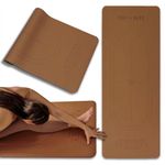 Yogi Bare Non-Slip Ever Grip Yoga Mat - 183cm x 68cm | Large Eco, Natural & Thick Rubber Yoga Mat | Lightweight & Compact Home Gym Fitness, Pilates Exercise & Stretching Accessories (Warm Sand)