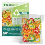 FoodSaver Vacuum Sealer Bags | Recyclable & Reusable Food Bags | Keeps Food Fresh up to 5x Longer | BPA-Free | 26 x Pre-Cut Freezer & Simmer-Safe Vacuum Bags (28 cm x 35 cm; 3.78 L)