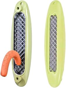 Hot Dog Cutter, Sausage Scorer Slicer - Stainless Steel Criss Cross Hatch Tool for BBQ, Grilling & Camping (Pea Green)