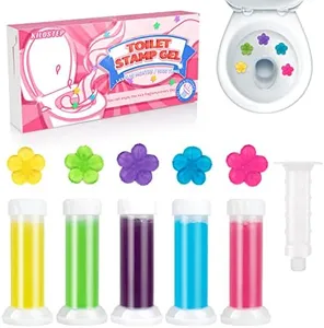 KILOSTEP Toilet Gel, 60 Count Toilet Bowl Gel Stamp 5 Kinds Of Scent Toilet Cleaner Gel Stamp Kit Air Freshener